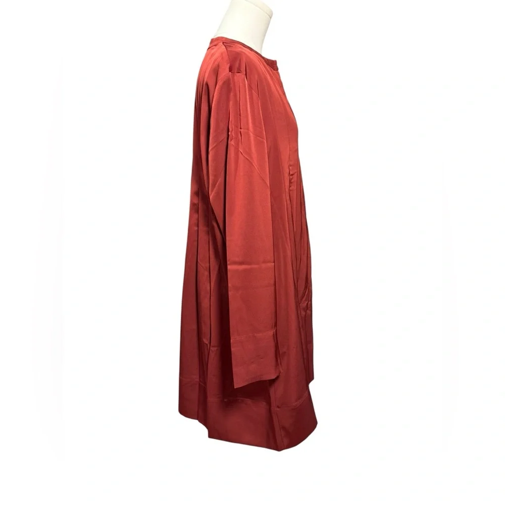 NWT - Banana Republic Split-Neck Swing Mini Dress in Embers Red Size Medium - Picture 4 of 9